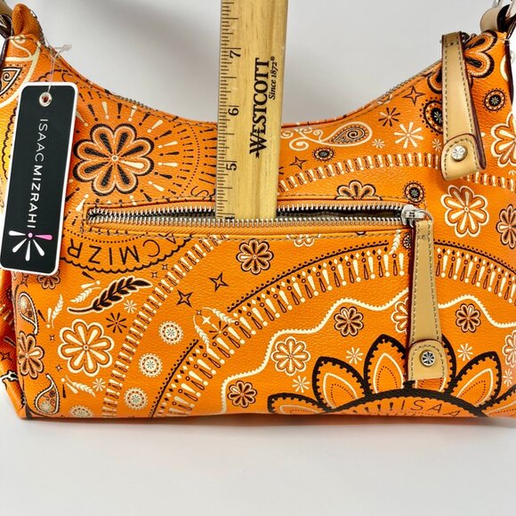 Isaac Mizrahi  East West Shoulder Bag  Bandanna  Paisley Print & Dust Bag - Picture 13 of 16
